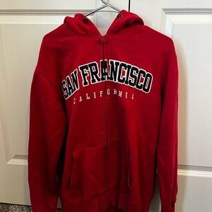 Red San Francisco Varsity Jacket
